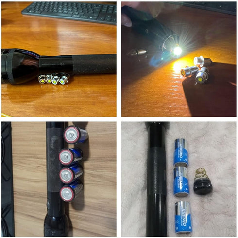 LED Flashlight Bulb Upgrade Replacement 3CD 4CD Cells 4.5V 6V 18V DC4-24V LED Conversion Kit Flashlights Torch Bulb P13.5S PR2 LED 3W Bulbs 18V Fl...
