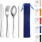 Kyraton Portable Flatware, Reusable Camping Flatware, Bento Box Flatware, Silverware For School/Work/Office/Outdoor, Dishwasher Safe, Set of 4 Pie...
