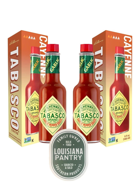 Tabasco 2 Pack Hot Sauce 5 oz Bottle Bundled by Louisiana Pantry (Cayenne Garlic)...