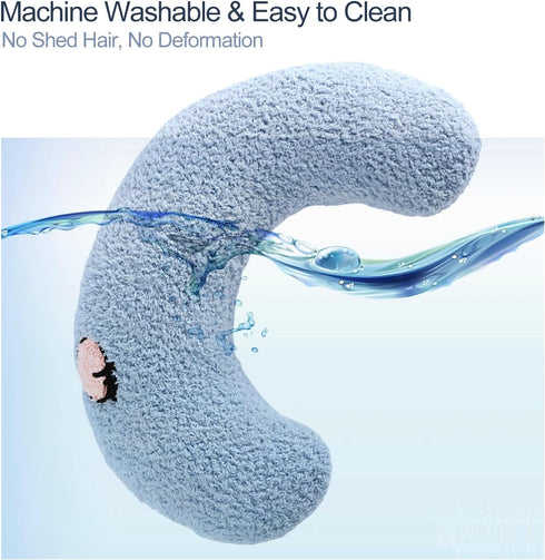 Cat Pillows for Indoor Cats, Soft Fluffy Dog Calming Pillow, Little Dog Pillows, U Shaped Half Donut Cuddler with Cute Embroidery, Washable Neck P...