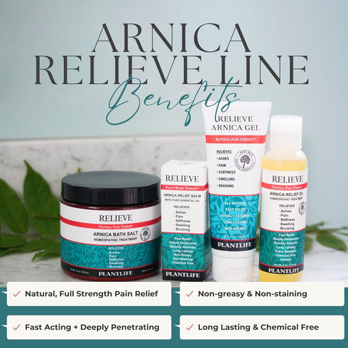 Plantlife Arnica Relieve Balm - Made with Arnica and 100% Pure Essential Oils - Relieve Products are a Homeopathic Solution for Everyday Use - Wor...