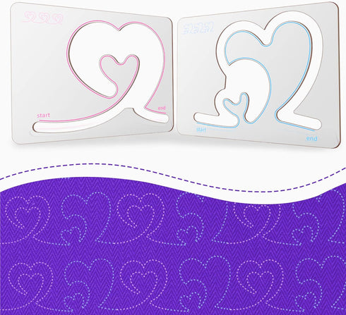 Quilting Rulers and Templates Quilting Templates for Machines Quilting Heart Shaped Free Motion Quilting Templates (Design A&B)...