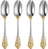 KEAWELL Luxury Dinner Spoon, Set of 4, 18/10 Stainless Steel Tablespoons, Silverware Spoon Set, Mirror Polished, 7.8 Inches (Gold Accent)...