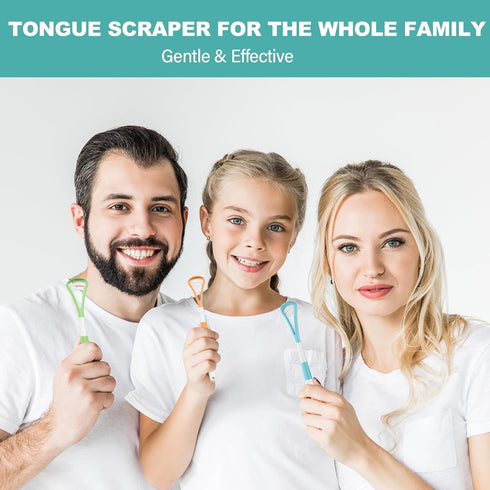 RONAVO Tongue Scraper, Disposable Tongue Cleaner, 2 in 1 BPA Free Tongue Brush, Brushing and Scraping for Oral Care Hygienic, with Travel Case, Fi...