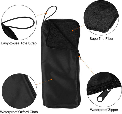 Wet Umbrellas Bag 11"x5" Superfine Fiber Reversible Umbrellas Sleeve Cover Portable Waterproof Case for Storage Carry Travel Home Outdoor, Black.....