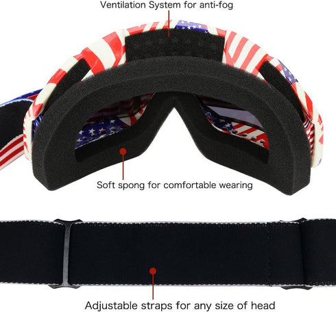 JAMIEWIN Motocross Motorcycle Goggles Riding Glasses Dirt Bike ATV Downhill goggles Mx Goggle Glasses for Youth Kids Men Women(C61)...