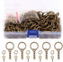 Swpeet 450Pcs 4/5 Inch 20mm Bronze Flat Key Chain Rings Kit, Including 150Pcs Split Keychain Rings with Chain and 150Pcs Jump Ring with 150Pcs Scr...