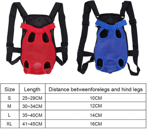 Pet Carrier Backpack, 8 Types Fashionable Pet Dog Five Holes Backpack Front Chest Tote Carrier Net Bag(Dark Blue S) Slings...