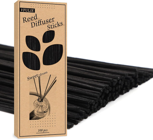 VFULIE 100PCS Reed Diffuser Sticks, 10 Inch Natural Rattan Wood Sticks Essential Oil Aroma Diffuser Sticks Refill Replacement for Aroma Fragrance ...