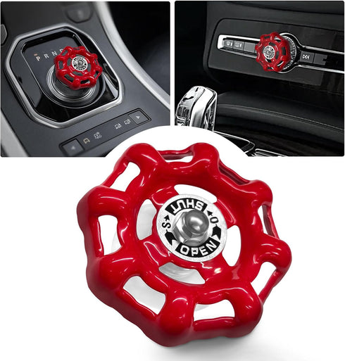 Car Knob Decor,Metal Handwheel Car InteriorCar Center Console Button Valve Decoration, Can be Used for Shift Knob Cover, Air Conditioning Radio Vo...