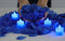 LANKER 500 PCS Blue Artificial Rose Petals with 24 PCS Bright Flickering Blue Flameless LED Tea Lights Candles for Valentine's Day and Romantic Oc...