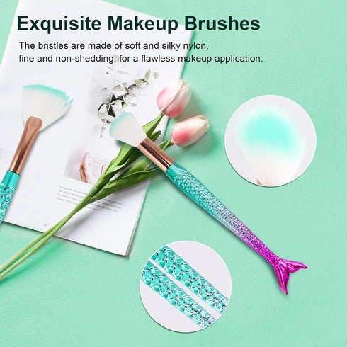 NICEMOVIC Kids Makeup for Girls, 20PCS Princess Makeup Brushes Set Foundation Eyebrow Eyeliner Blush Cosmetic Concealer Brushes Women Teen Girl St...
