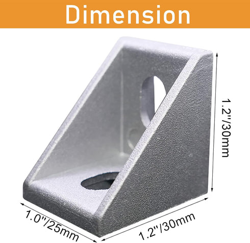 12Sets 1010 Series Aluminum Extrusion Profile Connector,12pcs 1010 Corner Bracket,with 24pcs Sliding T Nuts and Screws for 1" x 1" Extruded Alumin...