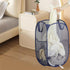 2 Pack Collapsible Pop Up Laundry Hamper, Large Capacity Mesh Laundry Basket Space Saving for Apartments, Student Dorms, Apartment (Beige+Blue)...