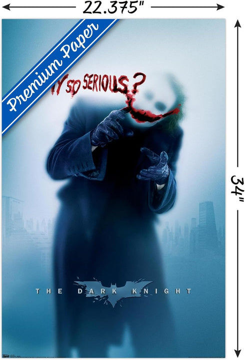 Trends International DC Comics - The Dark Knight - The Joker - Why So Serious Wall Poster, 22.375" x 34", Premium Poster & Clip Bundle...