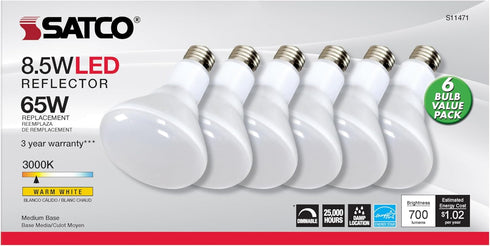 Satco S11471 8.5BR30/LED/830/120V/6PK - 6 Pack...