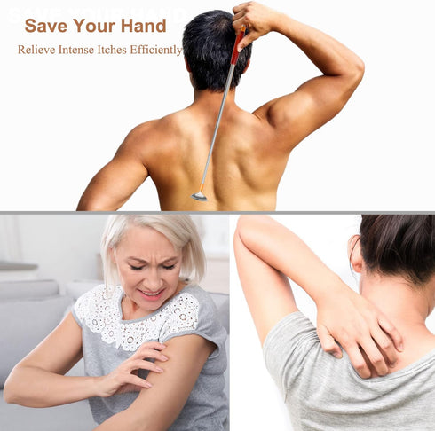 Back Scratchers, 2 Pack Backscratchers for Women Men Adults Extendable Wood Handle, 304 Stainless Steel Wide Claw, Multi-Functional Massage Roller...