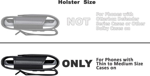 De-Bin Holster for Galaxy S24, iPhone 15, 15 Pro, 14, 13, 12, 11, X, Xs, 10 Cell Phone Belt Holder Case with Belt Clip Pouch Magnetic Cover, Fits ...