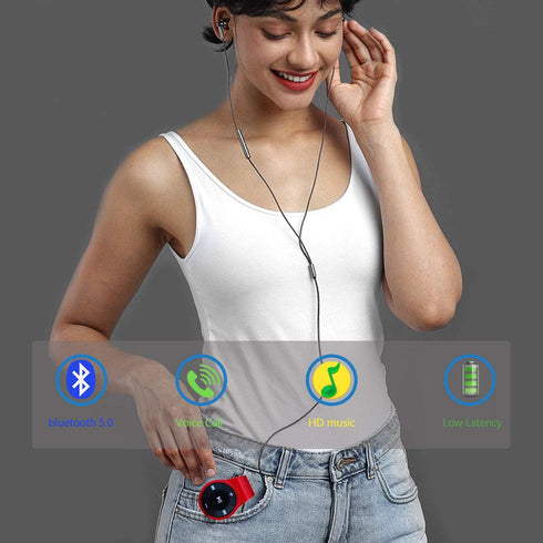Bluetooth Receiver, Bluebyte Clip Bluetooth 5.0 Audio Receiver for Headphones with MIC for Hands-Free Calling and Music,Bluetooth Wireless Audio A...