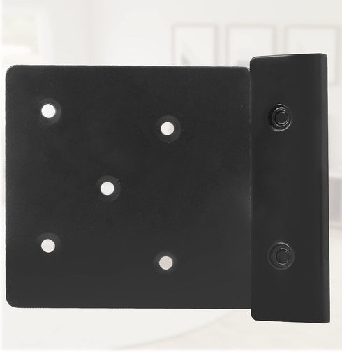 2 Sets Bed Frame Bed Post Double Hook Slot Bracket, Metal 4.2" x 3.4" x 0.08" Heavy Duty Bed Rail Hooks Plates Bed Accessories for Wooden Bed Fram...