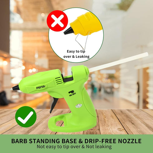 Cordless Hot Melt Glue Gun Kit - FEITA USB Rechargeable 2650mAh Battery Mini Glue Gun with 30pcs Glue Sticks - Wireless small Glue Guns with barb ...