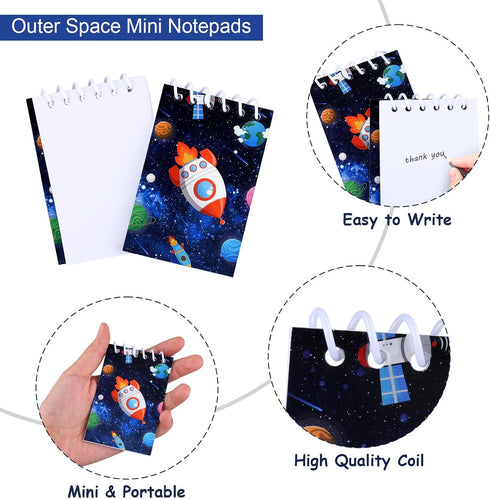 HOBBY HORSE 24 Pieces Outer Space Mini Spiral Notepad Solar System Mini Notebook in 12 Designs for Outer Space Party Favors, 3.54 x 2.36 Inch...