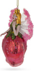Enchanting Fairy in a Rose Dress Glass Christmas Ornament...