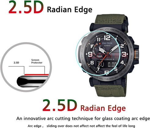 (3 Pack) Compatible for Casio PRG-600/650 / PRW-6600 Screen Protector Tempered Glass, (36 mm)?Anti Scratch, Bubble Free...