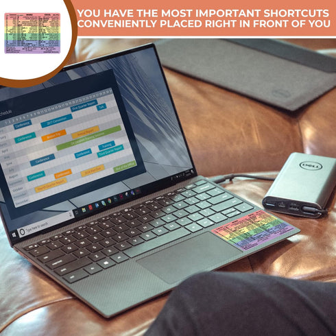 Synerlogic Word/Excel Windows Shortcut Sticker | Reference Guide Keyboard Shortcut Sticker | Work from Home Essentials | Excel Shortcuts Cheat She...