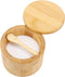 Natural bamboo Salt and Pepper Bowl, Bamboo Salt Cellar and Spices Storage Box With Built-in Spoon and Magnetic Swivel Lid (Single Compartment)...