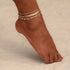 CAROVO Dainty Layered Ankle Bracelets for Women 14K Gold Plated Delicate Snake Anklet Foot Chain with Fishbone Leaves Herringbone Accessories Simp...
