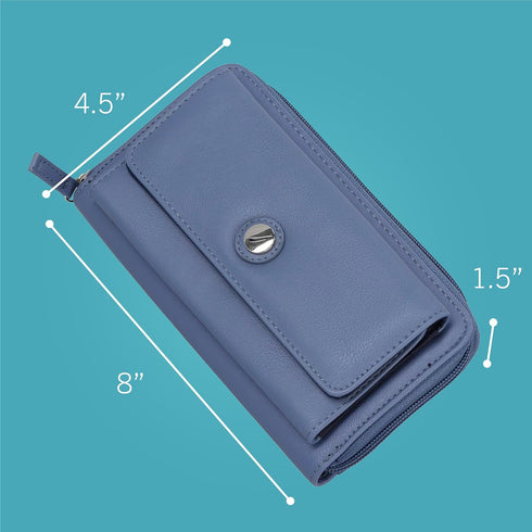 Nautica Womens Bulk Cargo Vegan Leather RFID Wallet, Zip Around Clutch Phone Case Multi-Card Organizer, Fuego Red...