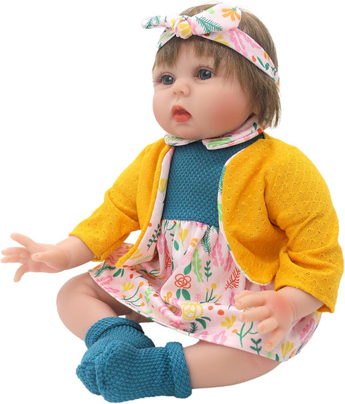 AISITE 18-20 inch Baby Doll Clothes - 4 Piece Dress, Coat, Headband and Socks Set for Reborn Baby Girl (Dolls NOT Included)...