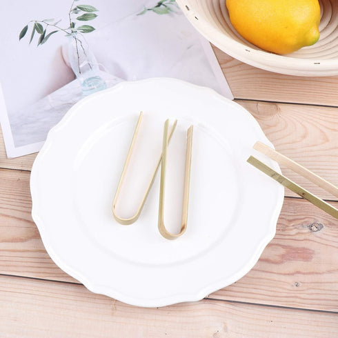 100 PCS Mini Bamboo Tongs 4 Inch Long Toast Tongs Disposable Wooden Tongs Toast Catering Buffet Tongs for Toast Bread Pickles Tea Home Use...