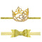 Elesa Miracle 2pcs Baby Hair Accessories Baby Girl's Gift Box with Shiny Bow Crown Tiara Headband (2pc- Gold)...