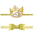 Elesa Miracle 2pcs Baby Hair Accessories Baby Girl's Gift Box with Shiny Bow Crown Tiara Headband (2pc- Gold)...