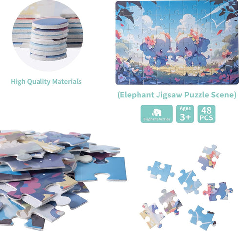 Puzzles for Kids,Animals Jigsaw Puzzles,54 Piece Puzzle for Toddler Ages 4-6 Years,Birthday Gift, for 3-8 Years Old,Children Preschool Educational...