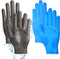 Patelai 2 Pairs Epoxy Gloves Silicone Gloves for Resin Reusable Safe Silicone Gloves for Crafts Jewelry Making Work DIY (Black, Blue)...