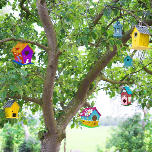 hapray 2 Pack Bird House Kit, DIY Birdhouse Kits, Wooden Crafts Arts for Children to Build and Paint (Includes Paints & Brushes) for Kids Girls Bo...