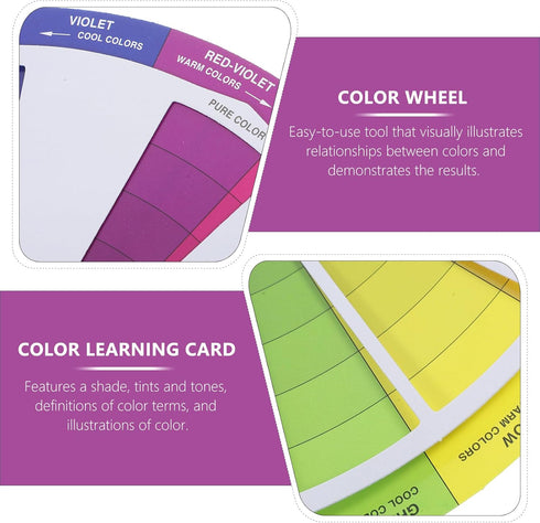 COHEALI Mixing Guide Wheel - Rotatable Watercolor Colour Guide Wheel Color Learning Mixed Guide Paper Card Pigment Colour 23cm...