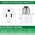 Outlet Light Socket Adapter,Screw in Outlet Socket,E26 Light Bulb to Outlet Socket Converter,Light Bulb Plug Adapter for Porch Light Socket,Camera...