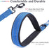 VIVAGLORY Traffic Handle Dog Leash, Two Padded Soft Handles Dog Leash, Strong Reflective & Metal Hook Training Dog Lead, Blue...