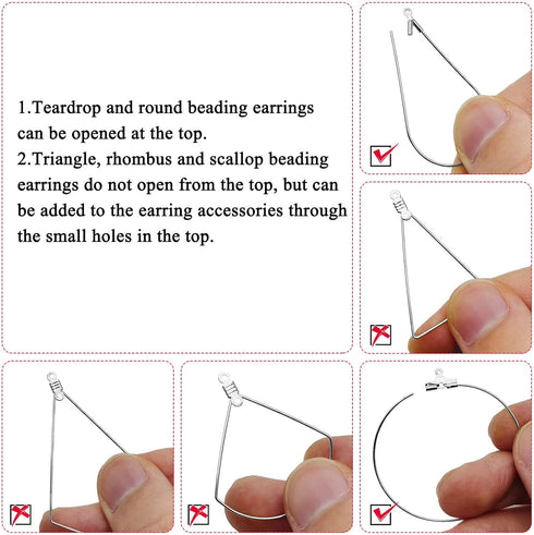 YaeYur 280PCS Hoop Earring Findings Hypoallergenic Beading Hoop Earrings 100PCS Earring Hooks for Beading 100PCS Silicone Earring Backs Earrings B...