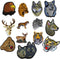 13pcs Assorted Lion Tiger Leopard Wolf Deer Eagle Embroidered Safri Animal Patches Sew Iron on Applique Badge (Assorted)...