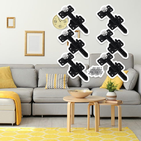 BQLZR 14x6cm Plastic Sectional Sofa Invisible Interlocking Sofa Connector Bracket with Hardware Rotate 360 Degree Pack of 6...