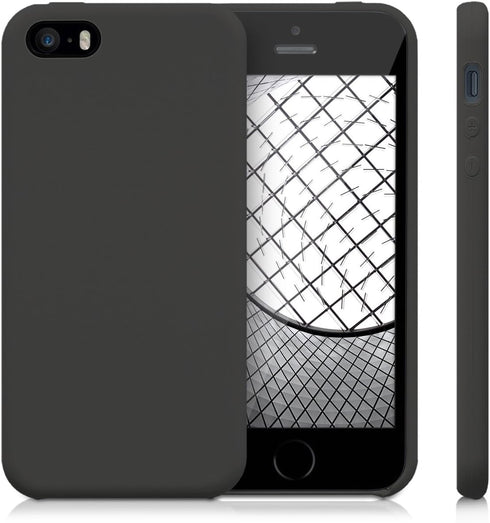 kwmobile Case Compatible with Apple iPhone SE (1.Gen 2016) / iPhone 5 / iPhone 5S Case - TPU Silicone Phone Cover with Soft Finish - Black Matte...