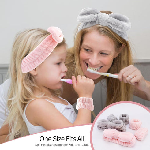 6 Pack Spa Headband and Wrist Washband Set Spa Headband for Washing Face Facial Headband Makeup Headband Face Washing Wristbands Skincare Headband...