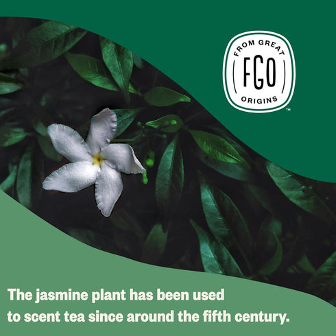 FGO Organic Jasmine Green Tea, 100 Count, Eco-Conscious Tea Bags, Resealable Bag, Packaging May Vary (Pack of 1)...