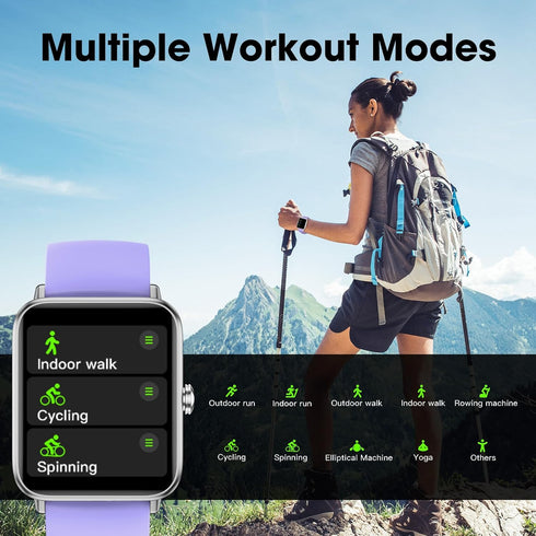 Smart Watch, Fitness Tracker with Heart Rate Monitor, Blood Oxygen, Sleep Tracking, 1.5 Inch Touchscreen Smartwatch for Android iOS Swimming Water...