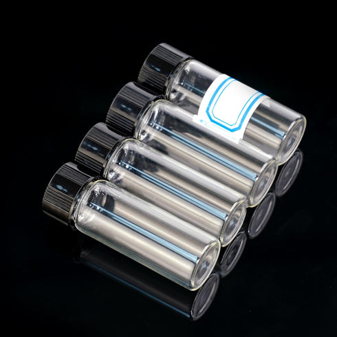 10PCS 4ml Clear Glass Vials with Screw Caps and PE pad, 1 Dram Small Lab Sample Vials with Lids, Leak-Proof Liquid Storage Empty Vial (with Droppe...